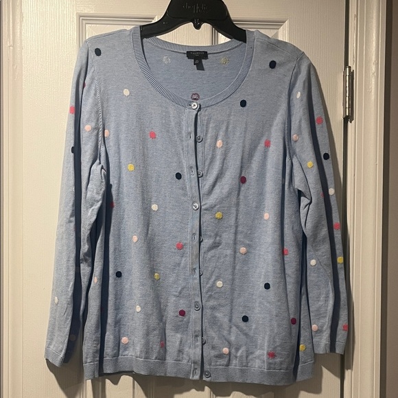 Talbots Sweaters - Talbots colorful polka dot button up cardigan woman’s 1X